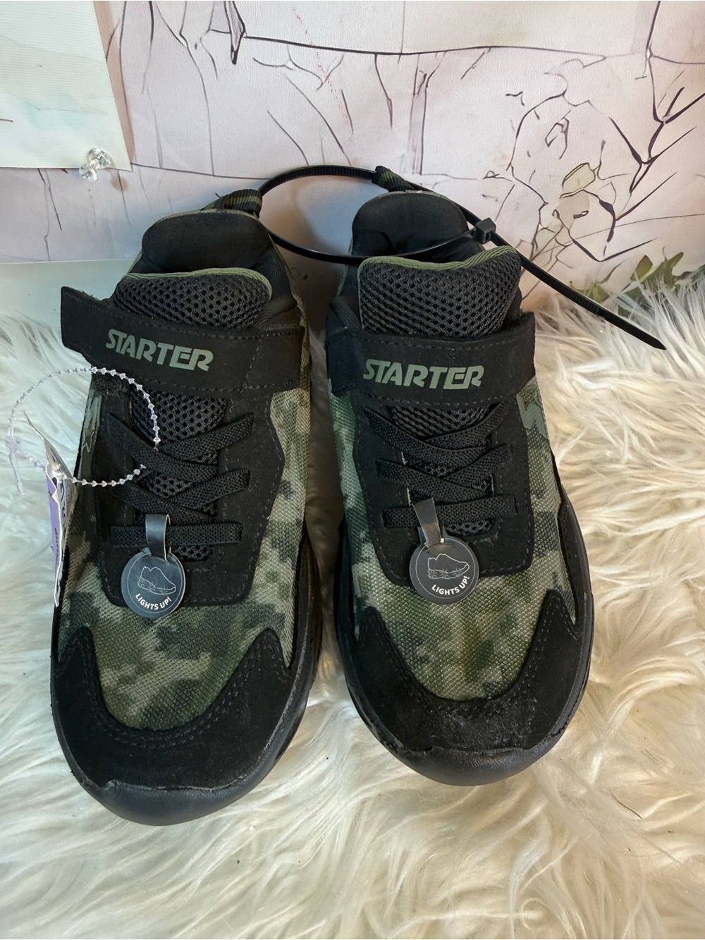 STARTER Kids Camouflage Light-Up Sneakers - Black & Green